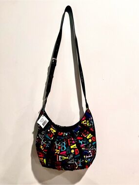 Vera Bradley Black Patent Hobo Shoulder Bag VENUE CROSSBODY ( from A to Vera)